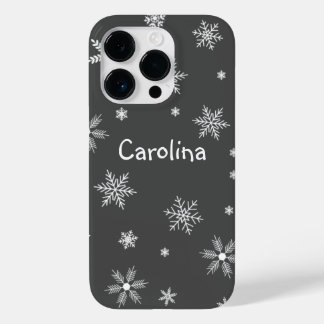 Coque Case-Mate iPhone hivernal blanc nom motif gris
