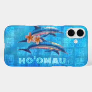 Coque Pour iPhone 16 Plus HO’OMAU Hawaiian Dolphins Collage primitif Coque-M