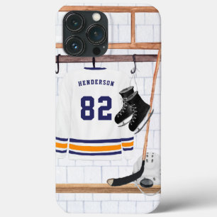 Case-Mate iPhone Case Hockey sur glace bleu et orange   Maillot Monogram