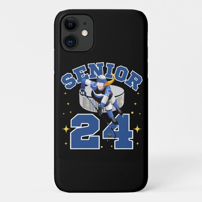 Coques Case-Mate iPhone Hockey sur glace drôle Senior 2024 (Dos)
