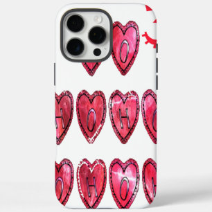 Coques iPhone 16 Pro Max Hoho ! Père Noël coeur cool texte Noël amour desi