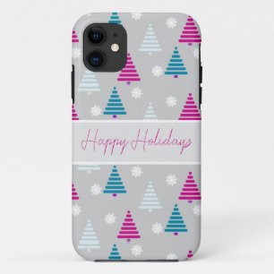 Case-Mate iPhone Case Holiday Christmas tree bleu rose simple