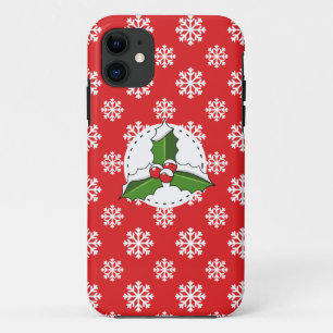 Case-Mate iPhone Case Holly Berry on Red White Snowflakes