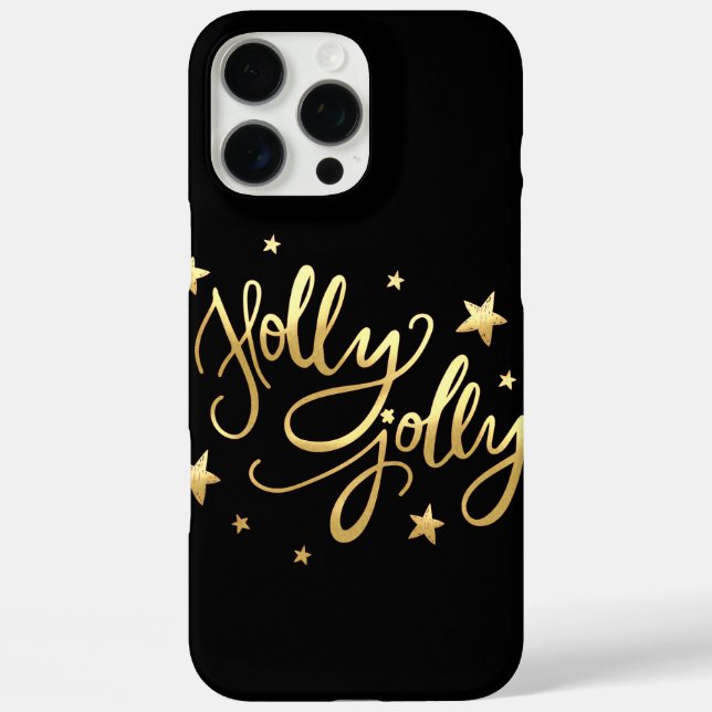 Coques Case-Mate iPhone Holly Jolly | Élégant script de faux or (Verso)