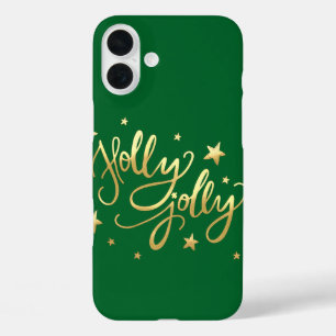 Coque Pour iPhone 16 Plus Holly Jolly Élégant script de faux or
