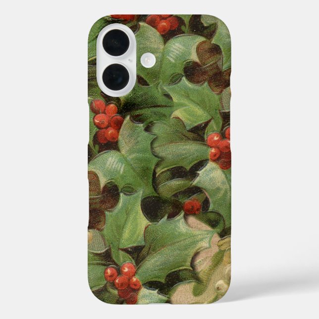 Coques Case-Mate iPhone Holly Tree Noël Vintage (Verso)