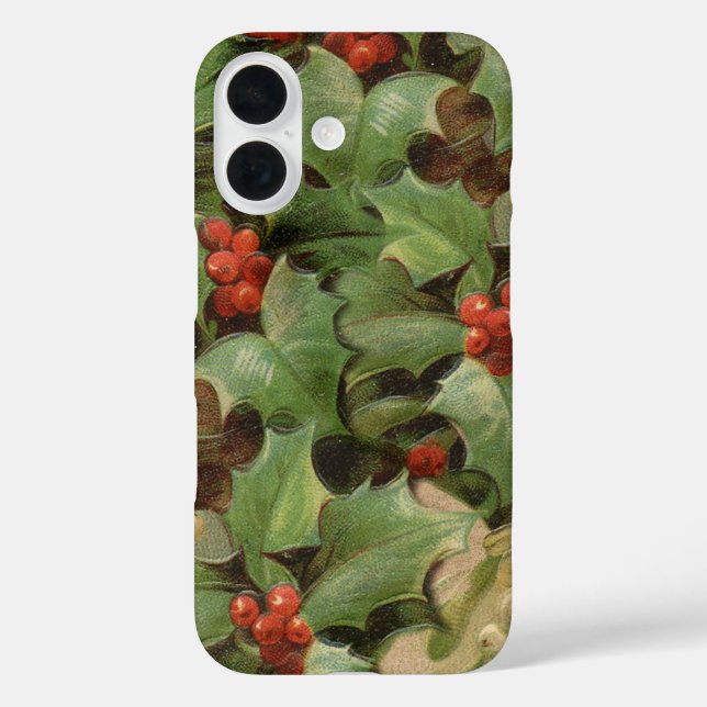 Coques Case-Mate iPhone Holly Tree Noël Vintage (Verso)