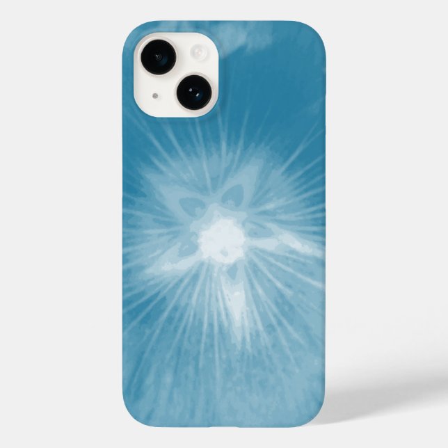 Coques Case-Mate iPhone Hollyhock Flower Icy Bleu (Verso)