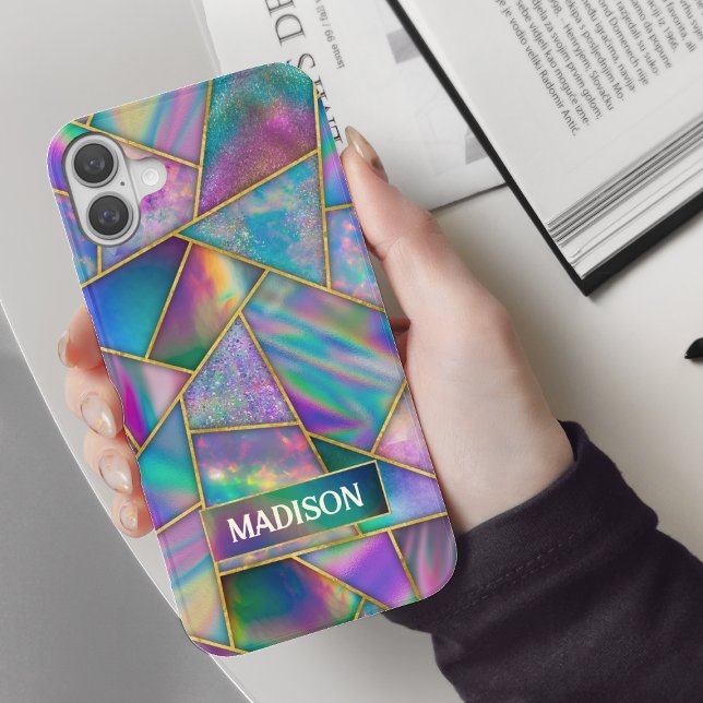 Coques Case-Mate iPhone Holographe élégant chic faux or (Créateur téléchargé)