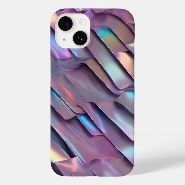 Coques Case-Mate iPhone Holographie abstraite/iridescente futuriste (Verso)