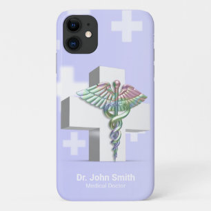 Case-Mate iPhone Case Holographique Médicale 3D Caduceus Croix blanche