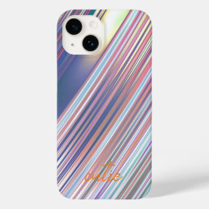 Coque Case-Mate iPhone Holographique mignonne fillette rayée