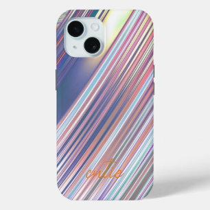 Coque Case-Mate iPhone Holographique mignonne fillette rayée