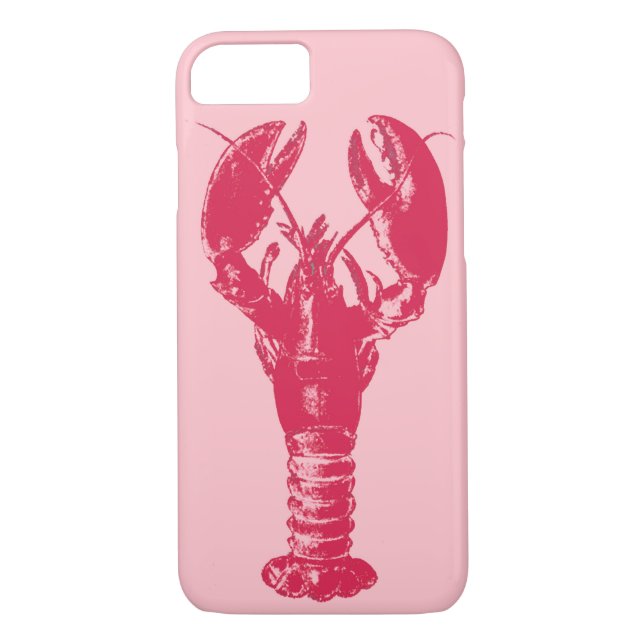 Coques Case-Mate iPhone Homard Fuchsia sur rose clair (Dos)