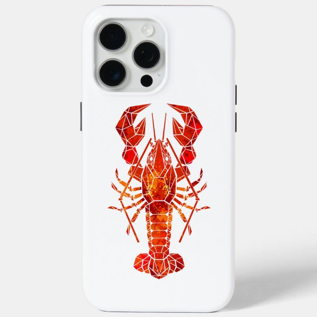 Coques Case-Mate iPhone Homard polygonal rouge (Verso)