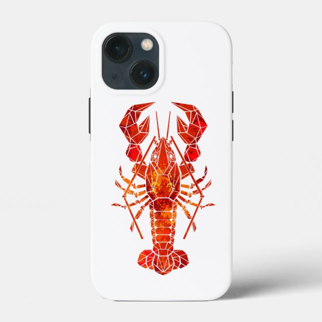 Coques Case-Mate iPhone Homard polygonal rouge (Verso)