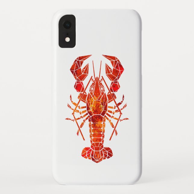 Coques Case-Mate iPhone Homard polygonal rouge (Dos)
