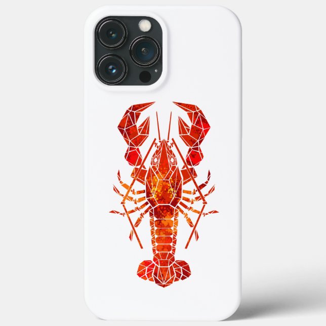 Coques Case-Mate iPhone Homard polygonal rouge (Verso)