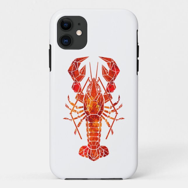 Coques Case-Mate iPhone Homard polygonal rouge (Dos)