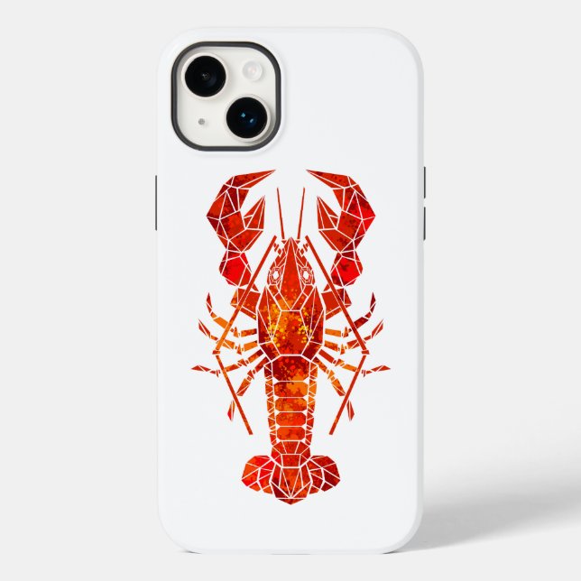 Coques Case-Mate iPhone Homard polygonal rouge (Verso)