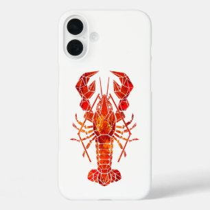 Coque Pour iPhone 16 Plus Homard polygonal rouge