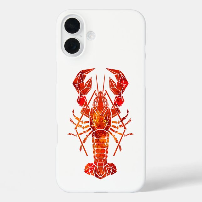 Coques Case-Mate iPhone Homard polygonal rouge (Verso)