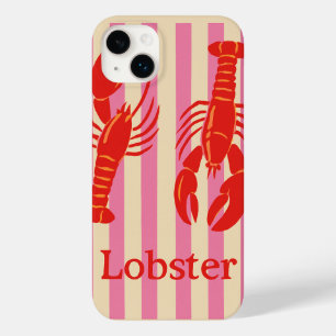 Coque Case-Mate iPhone Homard Pop Bold Crustacés sur Rayures de Bonbon