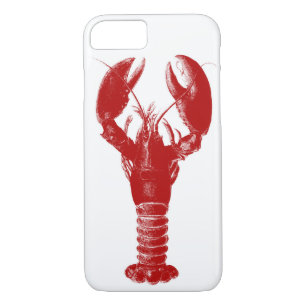 Coque iPhone 8/7 Homard rouge profond sur blanc