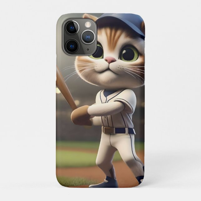 Coques Case-Mate iPhone Home Run Hitter : Le chat de baseball 3D prend une (Dos)