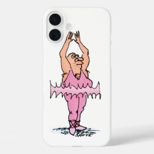 Coques iPhone 16 Plus Homme Gros en Tutu Rose Ballet Dessin Animé