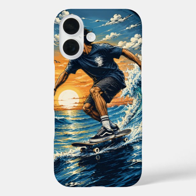 Coques Case-Mate iPhone Homme surfant sur les vagues  (Verso)