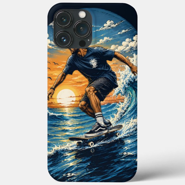 Coques Case-Mate iPhone Homme surfant sur les vagues  (Verso)