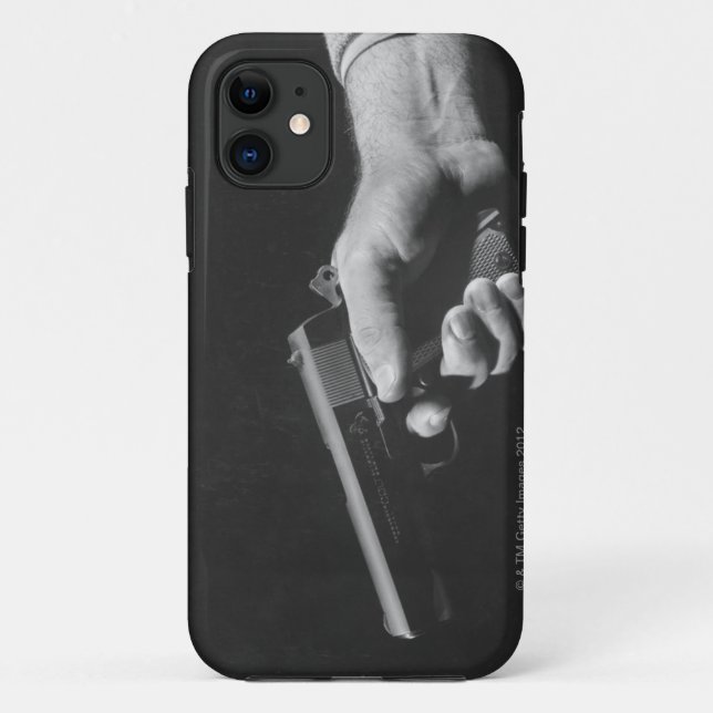 Coques Case-Mate iPhone Homme tenant l'arme à feu (Dos)