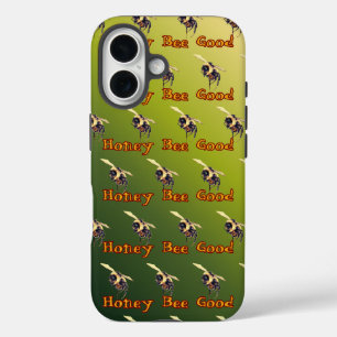 Coque Pour iPhone 16 Hone Bee Good - Sur Dégradé Vert