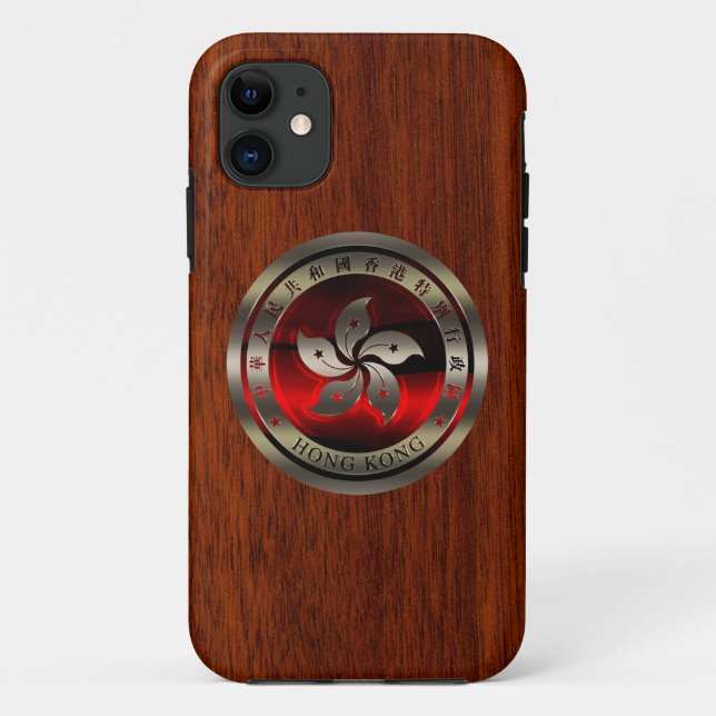 Coques Case-Mate iPhone Hong Kong Seal on Mahogany Print (Dos)
