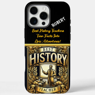 Coque iPhone 16 Pro Max Honorer un enseignant d'histoire passionnée