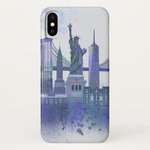 Case-Mate iPhone Case Horizon de New York - bleu d'aquarelle