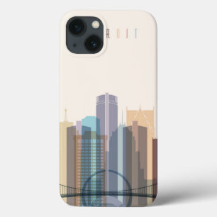 Coques Pour iPhone Horizon de ville de Detroit, Michigan  