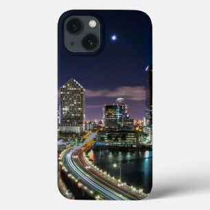Etui iPhone Case-Mate Horizon de ville de Miami avec le pont la nuit