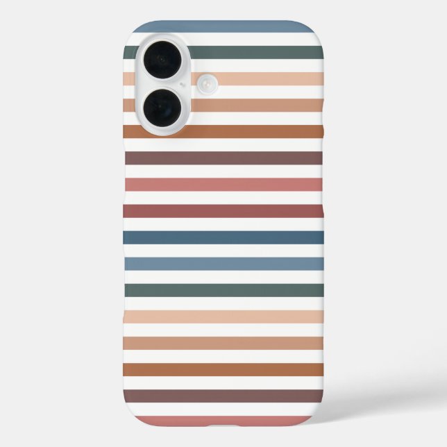 Coques Case-Mate iPhone Horizontal Terracotta and Teal Stripes (Verso)