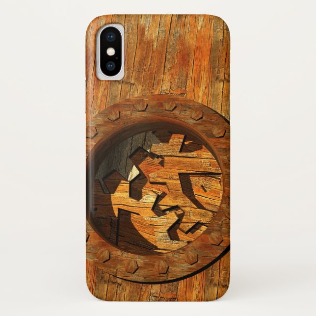 Coques Case-Mate iPhone horloge en bois (Dos)