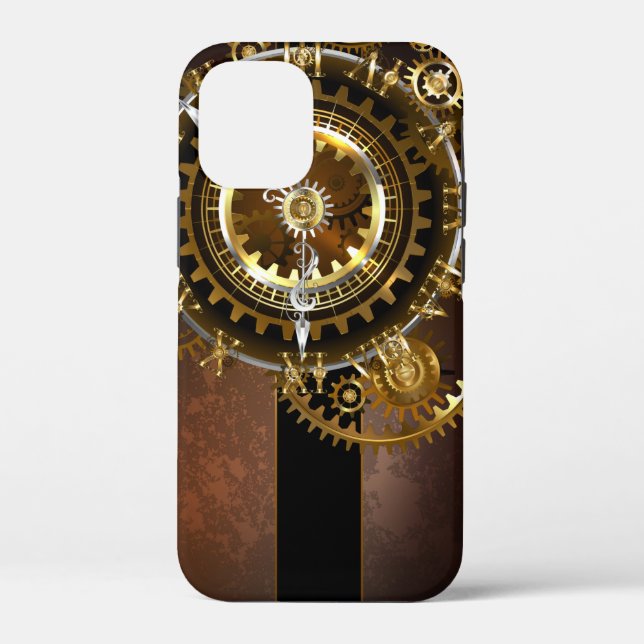 Coques Case-Mate iPhone Horloge Steampunk avec des engrenages anciens (Verso)