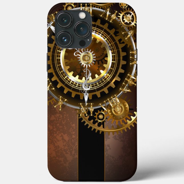 Coques Case-Mate iPhone Horloge Steampunk avec des engrenages anciens (Verso)