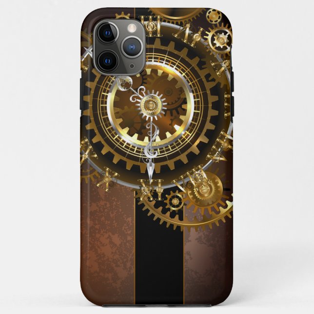 Coques Case-Mate iPhone Horloge Steampunk avec des engrenages anciens (Dos)