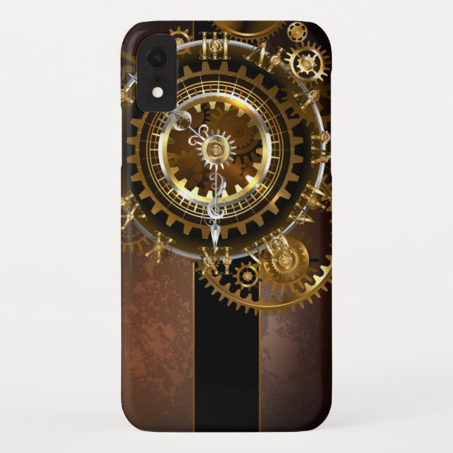 Coques Case-Mate iPhone Horloge Steampunk avec des engrenages anciens (Dos)