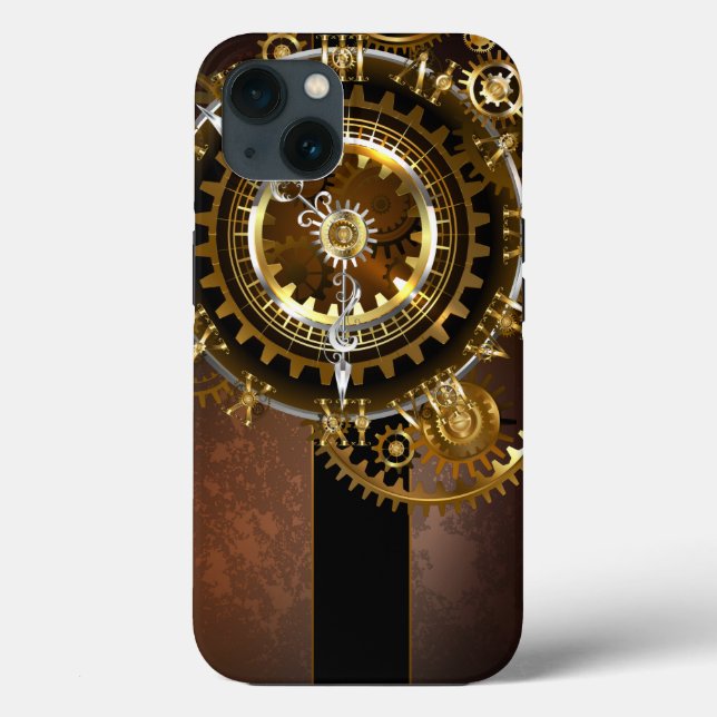 Coques Case-Mate iPhone Horloge Steampunk avec engrenages antiques (Verso)