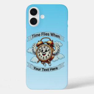 Coque Pour iPhone 16 Plus Horloge volante "Le temps passe quand" personnalis