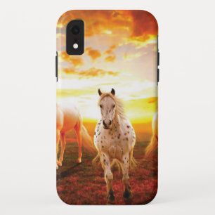 Case-Mate iPhone Case Horses at sunset throw pillow