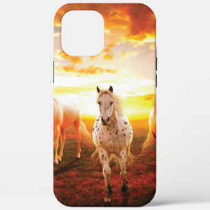 Case-Mate iPhone Case Horses at sunset throw pillow