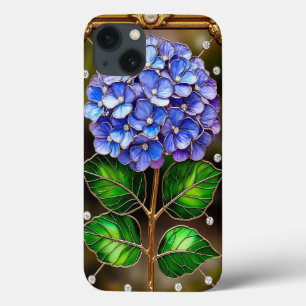 Case-Mate iPhone Case Hortensias bleus dans un cadre orné doré